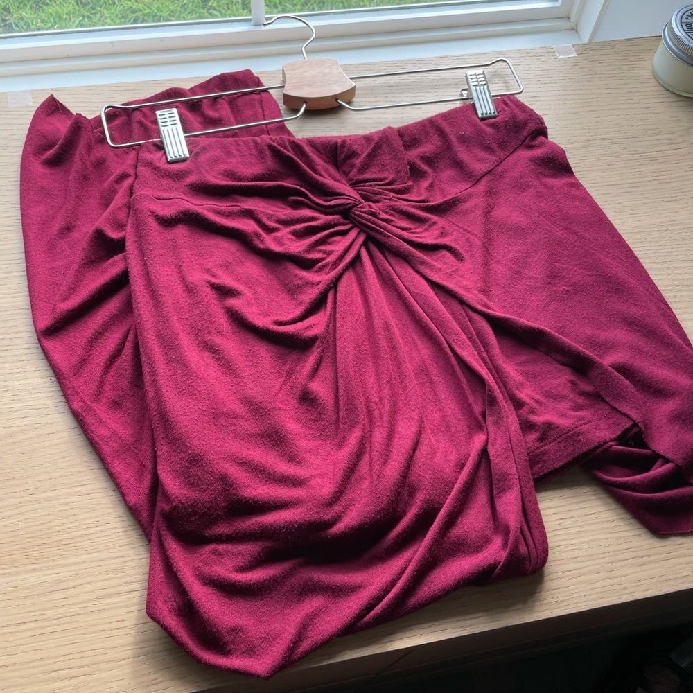 Burgundy High Waisted Skirt